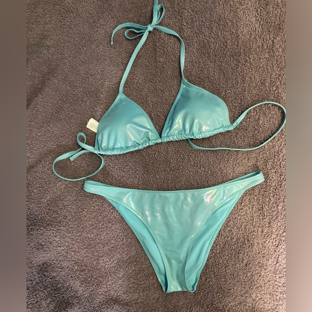 Shiney Blue Bikini